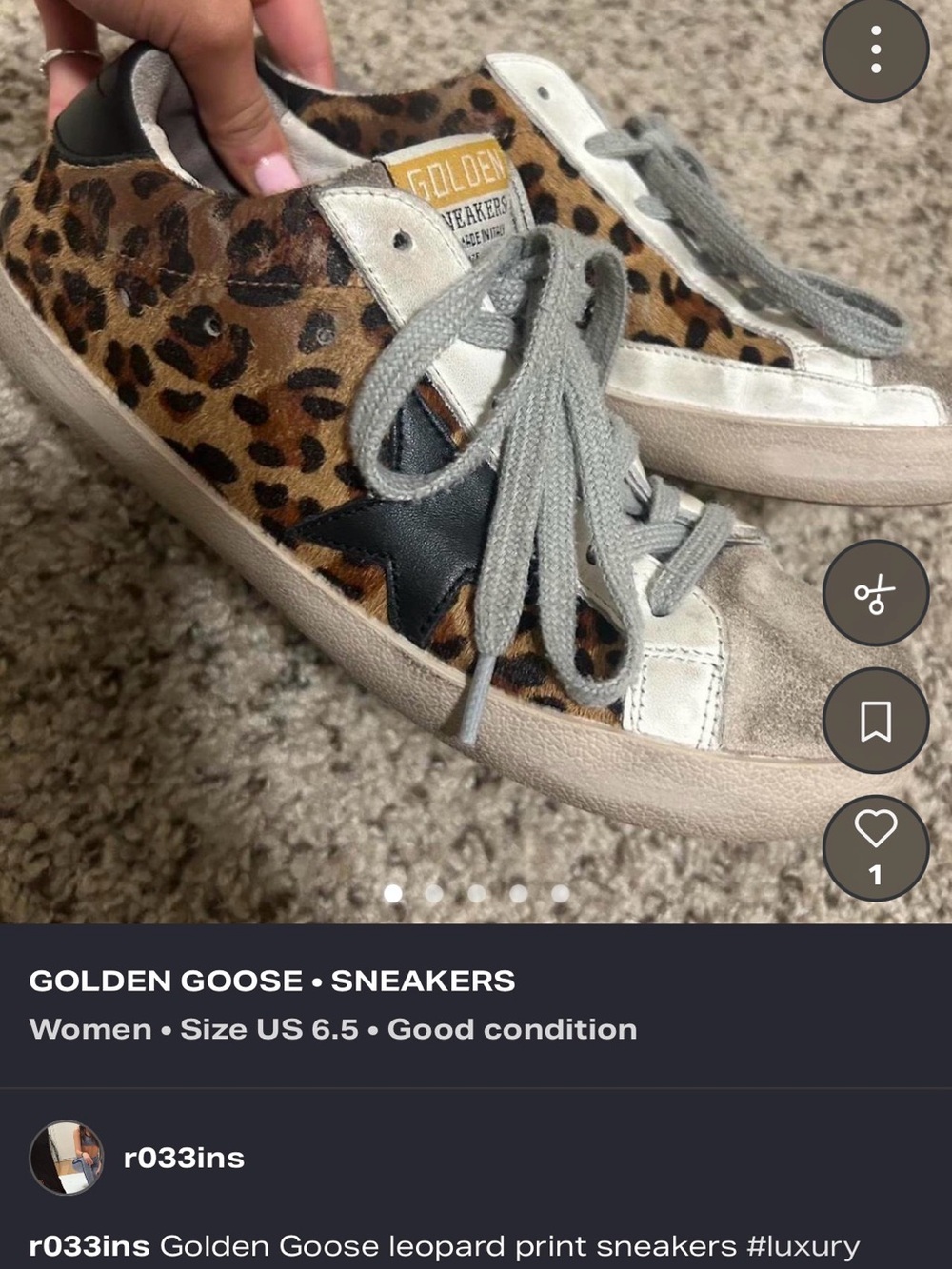 Golden Goose Leopard-Print Low-Top Sneakers with Black Star